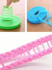 1 pieza Tendedero retráctil portátil, tendedero de camping ajustable, secadora de ropa interior/exterior, artículo del hogar. Esta cuerda de tender elástica y expansible es adecuada para el patio trasero, las vacaciones y el balcón del hotel, es conveniente de llevar, una opción ideal para acampar en vacaciones, un imprescindible para vacaciones, accesorio de viaje, esencial para vacaciones de verano. - Multicolor - Ver 9