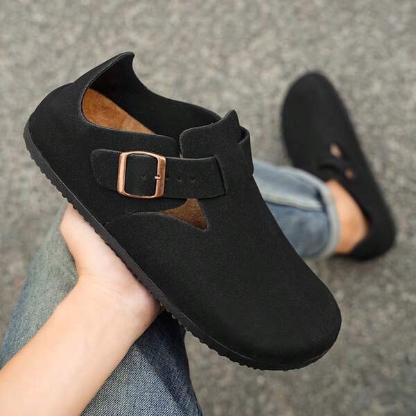 2 chinelos masculinos novos de cortiça macia com biqueira de pelúcia, calçados de pesca com sola macia, sandálias deslizantes de sola grossa