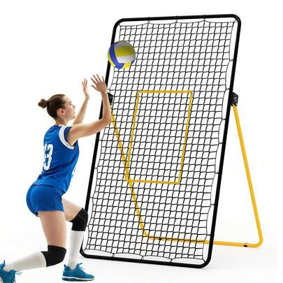 Red de rebote para voleibol, 178 x 101 cm - Red de rebote ajustable para entrenamiento de voleibol, multiángulo, fácil de instalar, plegable, estructura resistente, ideal para gimnasios en casa y práctica de voleibol al aire libre.