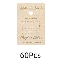 Custom-Designed Wooden Wedding Invitations With Text, Wedding Keepsakes, Wedding Invitation Cards, Wooden Date Storage Boxes, Wedding Supplies Engraved Date Calendars, Suitable For Beach And Engagement Celebrations, Simple And Practical, Perfect For Children's Art Activities. - Multicolor - View 15