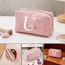 Túi đựng mỹ phẩm bằng vải nhung kẻ tùy chỉnh theo chữ cái A-Z - Túi đựng mỹ phẩm du lịch dung tích lớn, khóa kéo trơn tru, thiết kế có thể gập lại, món quà lý tưởng cho phái nữ, phụ kiện cho phù dâu | Túi đựng đồ vệ sinh cá nhân cá nhân hóa | Túi đựng đồ, Túi trang điểm, Vật dụng cần thiết khi đi du lịch - Nhiều màu - Xem 31