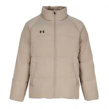 Under Armour 男女通用短款羽绒服，2026 新款基础保暖防风休闲运动夹克，25600801-299 - 卡其色 - 查看 9