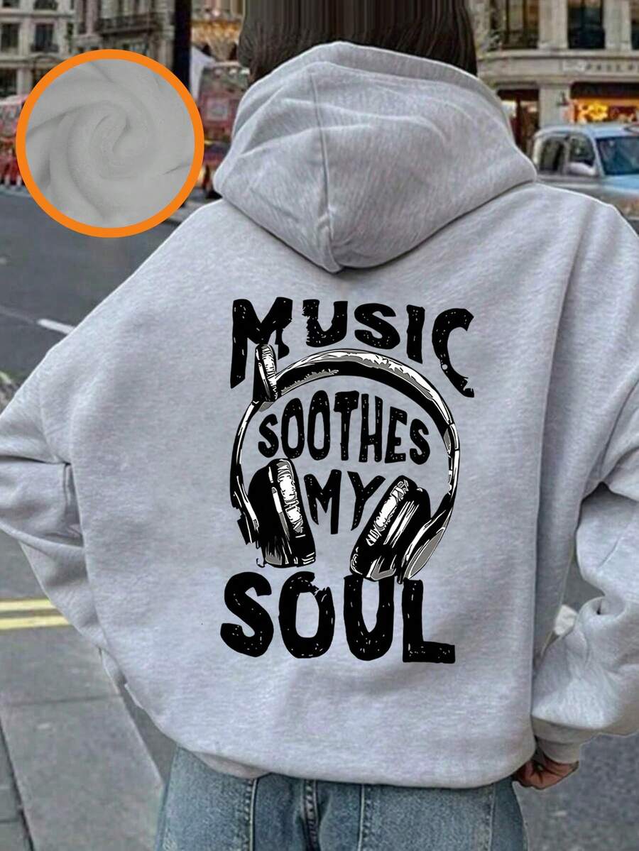 Áo nỉ giữ nhiệt in hình dành cho bé gái tuổi teen, ấm áp và thoải mái cho mùa thu/đông. - Xám - Xem 1