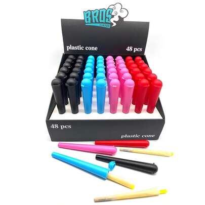 48 pezzi Tubi portatabacco semplici e multicolore, tubi di conservazione impermeabili e anti-umidità, portatili, accessori per fumatori, regali per fumatori