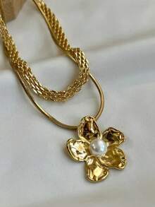 3 قطع طقم قلادة للنساء، قلادة عملة ذهبية عتيقة أنيقة وفاخرة، قلادة خانق متعددة الطبقات مزينة بزهرة وخرز اصطناعي، إكسسوارات تصميم فريد مناسبة للارتداء اليومي والحفلات، هدية للمرأة