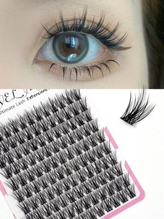 120pcs C-Curl Individual Lashes, Segmented Single Lash Tips, Natural Look Eyelashes, Single Lash Extension Cluster, Individual Lashes, Thick False Eyelashes, Daily Makeup False Lashes 12mm 14mm 16mm