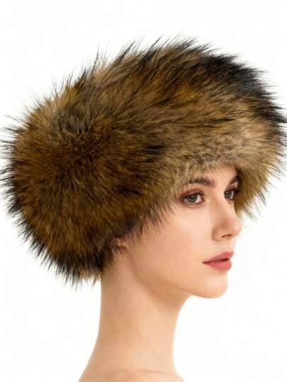 1 modischer Plüsch-Winterhut, geeignet für den täglichen Outdoor-Gebrauch