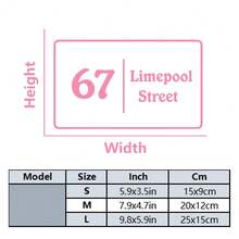 1张定制门牌号贴纸，地址标签贴纸，适用于垃圾桶、门阶、家居装饰、家用物品等，粉色贴纸，个性化夜光贴纸，乔迁礼物、圣诞礼物及其他家居用品门饰，地址贴纸 - 系列3 - 查看 15