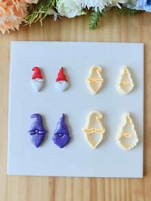 Set de 2 moldes de arcilla polimérica con diseño de gnomos navideños, moldes de plástico de alta precisión para hacer joyas como pendientes, moldes de arcilla para pendientes, adornos y decoraciones navideñas y de invierno