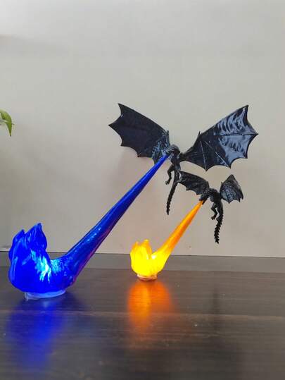 2-Size 3D Fire Dragon Decoration - Realistic 3D Sculpt Design, Large & Small Sizes Optional, Suitable For Home Display/Kids' Room/Party Decor, Ideal Fantasy Theme Ornament & Collectible