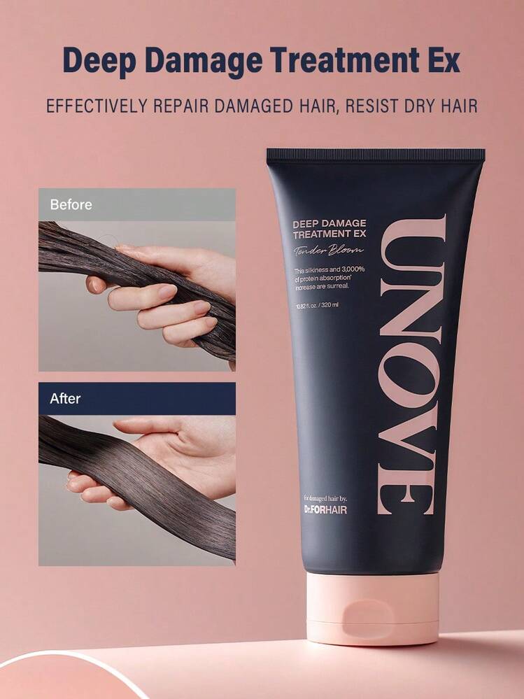 One Unove Deep Damage Repair Hair Mask Contains Hair Protein To Deeply Repair Damaged Hair Cuticles, Improve Rough Hair, And Leave Hair Soft And Smooth With A Warm, Sweet Floral And Fruity Scent. - UNOVE Floral Hair Mask - View 3