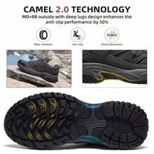 CAMEL CROWN Men's Lightweight Non-Slip Breathable Low-Top Hiking Shoes, Suitable For Outdoor Trekking, Hiking And Walking - Dark Grey - View 3