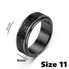 1 件时尚不锈钢戒指，金色男士戒指，可旋转，抗压力和抗焦虑，月亮和星星，适合日常佩戴作为珠宝礼物 - NJZ - 查看 22