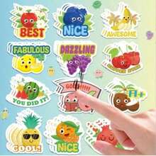 30 unidades de Pegatinas aromáticas Bamda, Pegatinas de frutas para raspar, Pegatinas de frutas lindas y divertidas, Adecuadas para el aula, el hogar, manualidades escolares - Multicolor - Ver 9