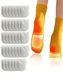 20 piezas/Caja Parches Calentadores de Pies, Calentamiento Corporal y de Pies para Invierno, Calentamiento Rápido, Duración Prolongada, Portátil, Pegatinas Autocalentables Desechables - Multicolor - Ver 1