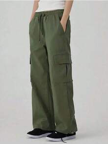 Women's Cargo Twill Skate Sewing Pants - Màu xanh lá - Xem 2