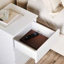 Beijing Bedside Table With 3 Drawers, Compact Bedroom Bed - Blanco - Ver 4