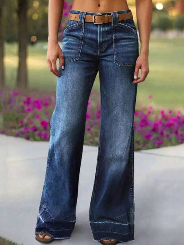 New Women's High Waisted Elastic Wide Leg Jeans, High-Quality, Fashionable, Casual And Comfortable Jeans, Suitable For Daily Wear