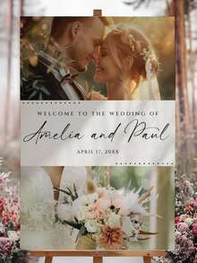 Wedding Welcome Sign Template, Modern Photo Welcome Sign Template, Printable Wedding Reception Poster - Multicolor - View 2