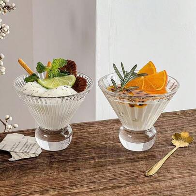 1 pezzo Bicchiere da cocktail minimalista da 190ml, coppetta per gelato, budino, dessert, frappè, bicchiere basso per gelato, bicchiere per succhi