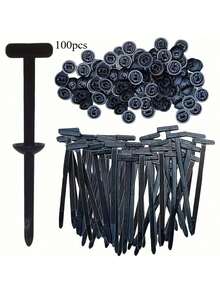 100 fascette stringicavo in nylon per uso generale, fascette stringicavo, attrezzo multiuso in plastica per fascette stringicavo, morsetti a fascetta stringicavo tipo chiodo, utilizzati per legature e fissaggi quotidiani