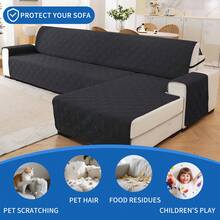 YSTYLE Single-Seater Sofa Cover With Armrests, Reversible Cat-Friendly Scratch-Resistant Couch Cover, Double-Sided Quilted Sofa Cover, Universal Sofa Cover - Black + Khaki - View 5