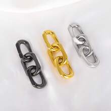 1 件不锈钢 4 毫米新款链式耳坠挂钩耳塞扩张器穿孔耳环女士男士时尚珠宝礼物