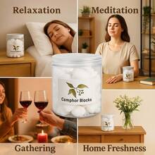 80/100g Bloques de alcanfor - Aroma fresco a base de plantas, purifica el aire rápidamente. Adecuado para el hogar, el estudio y la sala de yoga para crear un ambiente cómodo. Regalo de graduación, accesorio esencial de yoga u ornamento navideño