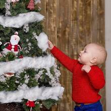 1 Pack Christmas Decorations Artificial Snowflakes, Snowman, Fake Snow For Christmas Scene Decor, Soft Fluffy Snow Carpet Under Christmas Tree, DIY Pillow Filler Christmas Decorations Home Christmas Gifts Christmas Decor - Multicolor - View 7