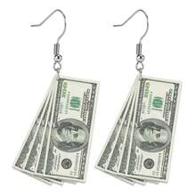 New Flat 2D Dollar Acrylic Earrings, Fashionable And Creative Holiday Gift Earrings. - 美元耳環 - 查看 6