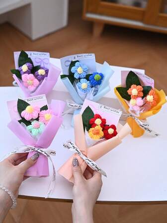 1pc Colorful Creative Puff Simulation Bouquet With Gift Bag, Suitable For Graduation Season Friends, Girlfriends, Mothers, Valentine's Day Gifts, Companion Gift Paired With Bouquet