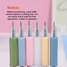 1pc Art Utility Knife PenPush Style Art Knife Set For Sticker Album, Cutting Tool, Utility Knife, Lettering Knife, Student Diy Arts And Crafts Supplies(Notice: Pen Knife Can Not Replace A Knife, Belongs To The Stationery Supplies,Not Sharp),Back To School,School Supplies