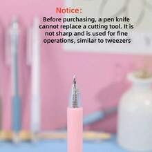 1pc Art Utility Knife PenPush Style Art Knife Set For Sticker Album, Cutting Tool, Utility Knife, Lettering Knife, Student Diy Arts And Crafts Supplies(Notice: Pen Knife Can Not Replace A Knife, Belongs To The Stationery Supplies,Not Sharp),Back To School,School Supplies