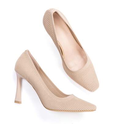 Frank Mully Damen Pumps mittlerer niedriger Absatz Fliegengewebter, bequemer Stoff