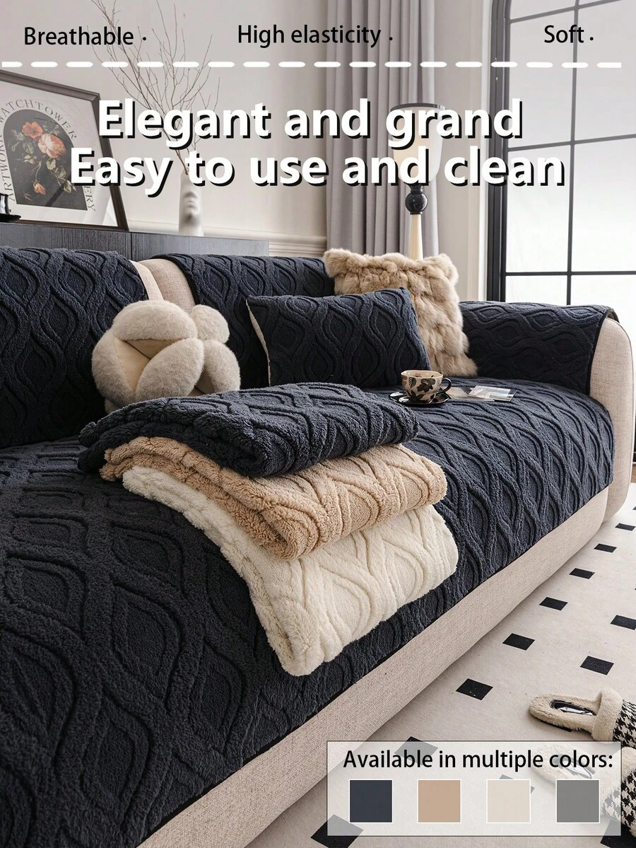 1pc Breathable Luxury Sofa Cover, High-Elasticity For Dynamic Fit & Easy Care, Elegant Addition To Your Living Room