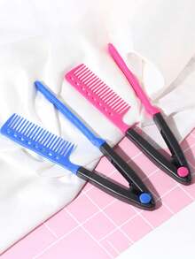 3 piezas/1 pieza Cepillo volumizador de raíces, Peine para peinado unisex, Cepillo de cabello de doble uso para rizar y alisar flequillos en forma de V, Herramienta portátil para peinado en el hogar