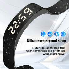 1个男女通用硅胶多功能智能手环，夜光显示，12小时计时，时间/分钟/秒/日期/月份/星期显示，闹钟和整点报时，计步器，卡路里消耗，超长续航，IP67防水，适合日常佩戴和送礼场合，60mAh电池 - 1 Set - 查看 8