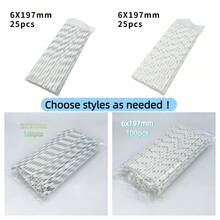 عبوة من 25/100 قش ورقي بسلسلة فضية، متوفر بأنماط مخططة/بشكل قلب، بقياس 6مم/0.23بوصة * 197مم/7.75بوصة، مناسب لمناسبات متنوعة مثل التجمعات العائلية والفعاليات والحفلات والأعراس واحتفالات الأعياد وغيرها. قش ورقي قابل للتخلص منه مفضل للمشروبات مثل الحليب والقهوة والعصير والكولا ومياه جوز الهند وغيرها، حفلة عيد الحب، ديكور المنزل، هدايا المنزل - فضي - مشاهدة 2