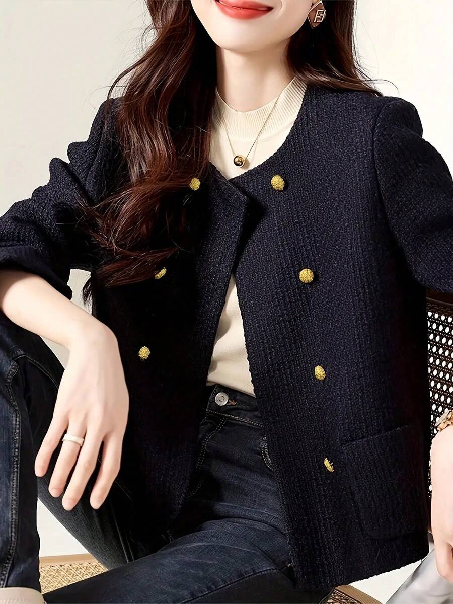 Women Jackets - Navy Blue - View 1