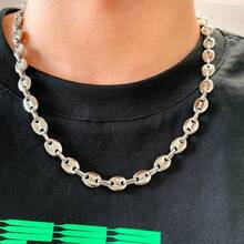 HIJONES Stainless Steel Coffee Beans Chain Necklace Bracelet Men Women Minimalist Chunky Hop Jewelry - 5毫米金 - 查看 6