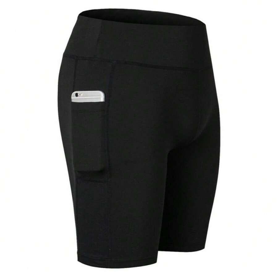 Decole Black Fitness Gym Shorts With Side Pockets, Suplex Blackout, Medium Compression - màu đen - Xem 1