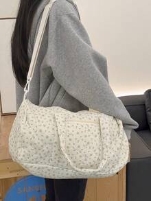 (38*20*20cm) Túi tote chần bông họa tiết hoa, túi xách tay và túi đeo vai nhẹ, túi đựng đồ đi bệnh viện cho bà mẹ mang thai - Nhiều màu - Xem 4