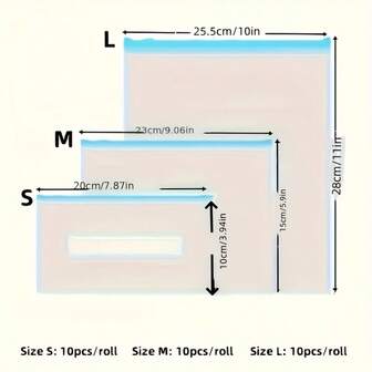 10个/15个/20个装可重复使用食品保鲜袋，带拉链，防漏密封，保鲜效果好 - 适用于食品储存、可重复使用的蔬菜水果储存、旅行收纳、旅行必备用品