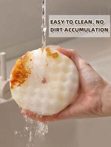 Kitchen Cleaning Cloth, Kitchen Sponge Scrubber + Suction Cup, Double-Sided Scrub Sponge, Scratch-Free Dishwashing, Natural Dish Cleaning, Honeycomb Shaped Sponge Scrubber For Kitchen & Bathroom - Multicolor - View 3