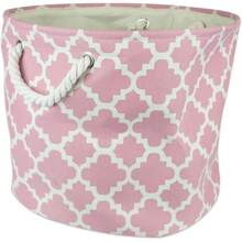 Contenedor de poliéster DII con asas, caja de almacenamiento de rejilla, grande y redonda, rosa - Herrumbre - Ver 8