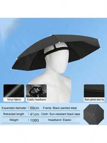 1pc Foldable Sun Hat Umbrella, Windproof Fishing Sunshade Cap, Portable Outdoor Rain Umbrella For Camping, Beach,Spring Summer Picks,Brides Maid Gifts,Room,Bedroom Deccor,Bedroom Deccor,Beach,Travel,For Men,For Women,Vacation - Multicolor - View 16