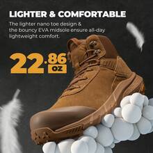 Botas con puntera compuesta para hombres - Botas de trabajo impermeables, ligeras y antideslizantes que cumplen con los estándares ASTM F2412-24 y ASTM F2913-24 para almacén y construcción, con tecnología VaporGuard-Nano - Bronce - Ver 4