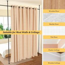 Room Divider Curtain Rod 28-171inch W 4-10ft(H) Adjustable Curtain Rod Divider For Room Separation Heavy Duty Floor To Ceiling Wall Divider Hanging Room Dividers Partition Space Separator Black - Black - View 7