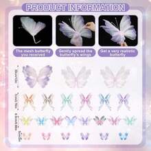 D49 Pcs Christmas Tree Butterfly Decoration 3 Jumbo Butterfly Tree Topper Ornaments Pink Girly Fairy Xmas Ornaments Home Decoration For Holiday Party Indoor Outdoor Decor - như hình ảnh - Xem 6