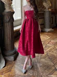 Elegant Romantic Backless Long Dress, Suitable For Party, Valentine's Day, Christmas - Red - View 5